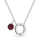 Initial O Necklace with Birthstone Charm Created with Zircondia® Crystals