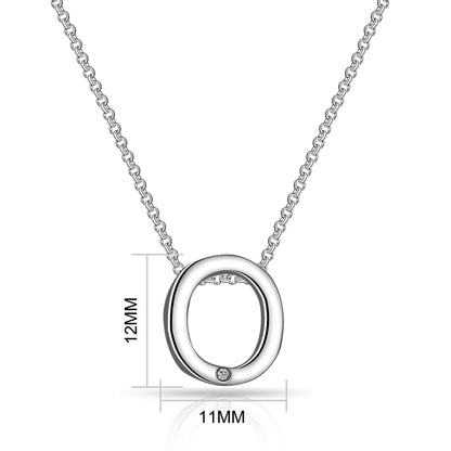 Initial O Necklace with Birthstone Charm Created with Zircondia® Crystals