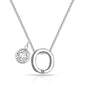 Initial O Necklace with Birthstone Charm Created with Zircondia® Crystals
