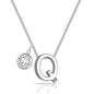 Initial Q Necklace with Birthstone Charm Created with Zircondia® Crystals