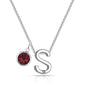 Initial S Necklace with Birthstone Charm Created with Zircondia® Crystals