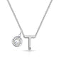 Initial T Necklace with Birthstone Charm Created with Zircondia® Crystals