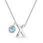 Initial X Necklace with Birthstone Charm Created with Zircondia® Crystals