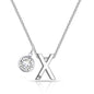 Initial X Necklace with Birthstone Charm Created with Zircondia® Crystals
