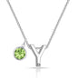 Initial Y Necklace with Birthstone Charm Created with Zircondia® Crystals