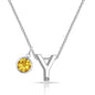 Initial Y Necklace with Birthstone Charm Created with Zircondia® Crystals