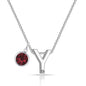 Initial Y Necklace with Birthstone Charm Created with Zircondia® Crystals
