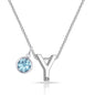 Initial Y Necklace with Birthstone Charm Created with Zircondia® Crystals
