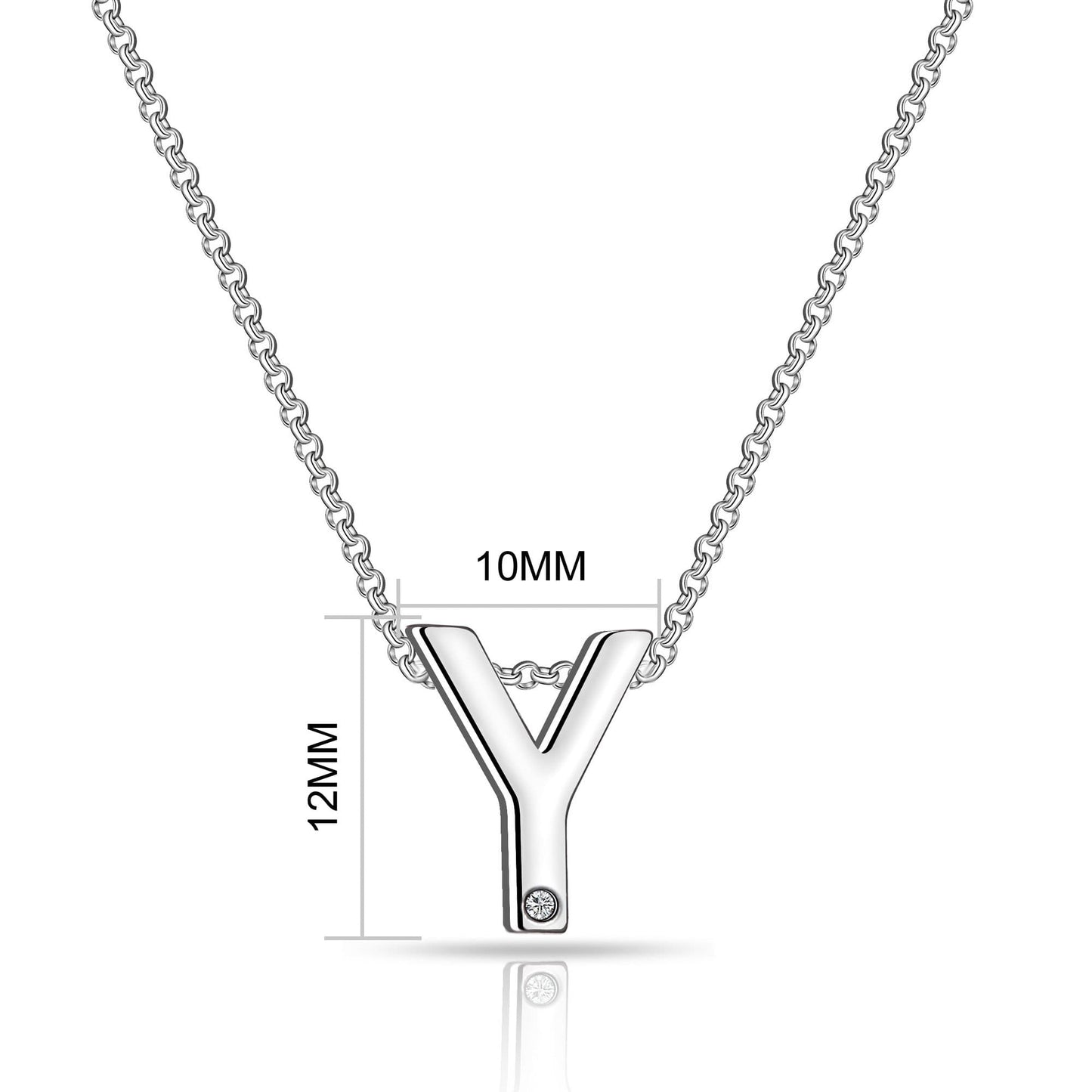 Initial Y Necklace with Birthstone Charm Created with Zircondia® Crystals