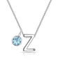 Initial Z Necklace with Birthstone Charm Created with Zircondia® Crystals