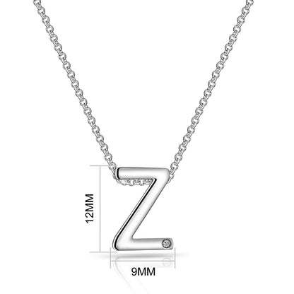 Initial Z Necklace with Birthstone Charm Created with Zircondia® Crystals