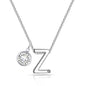 Initial Z Necklace with Birthstone Charm Created with Zircondia® Crystals