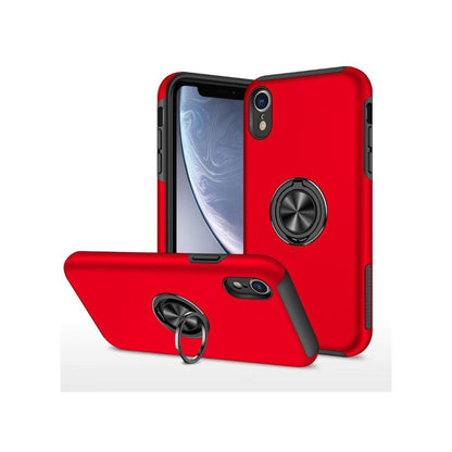 Étui support bague pour iPhone XR, rouge, avec béquille