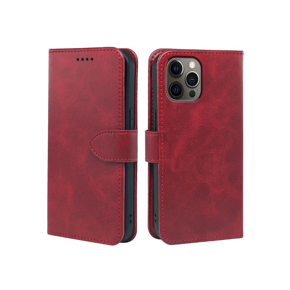 Étui portefeuille à rabat en cuir pour iPhone 14