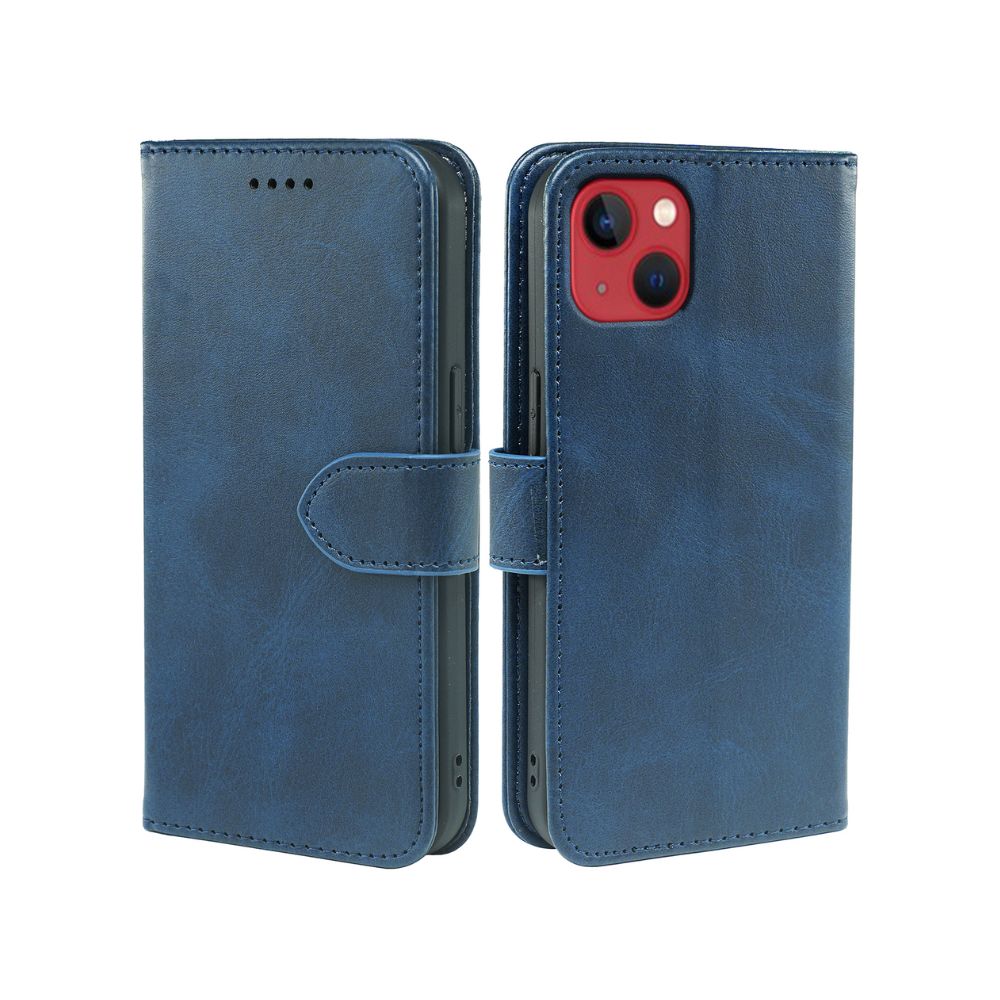 Étui portefeuille à rabat en cuir pour iPhone 14