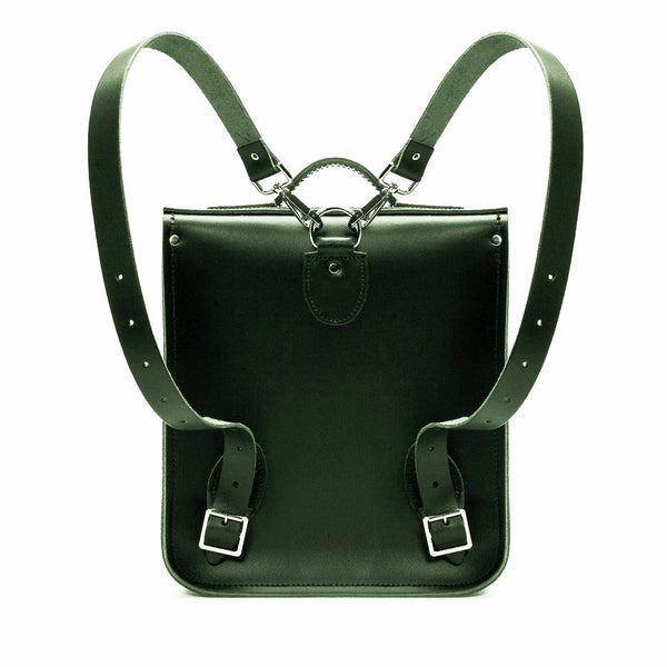 Sac à dos de ville en cuir fait main - Vert lierre
