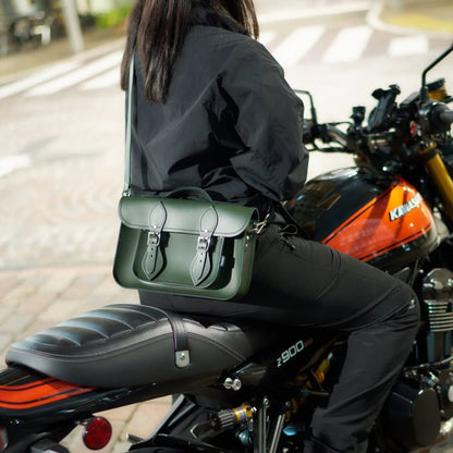 Handmade Leather Satchel - Ivy Green