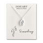 January Birth Flower Snowdrop Necklace with Card