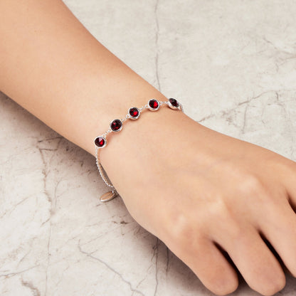 January Birthstone Bracelet Created with Garnet Zircondia® Crystals