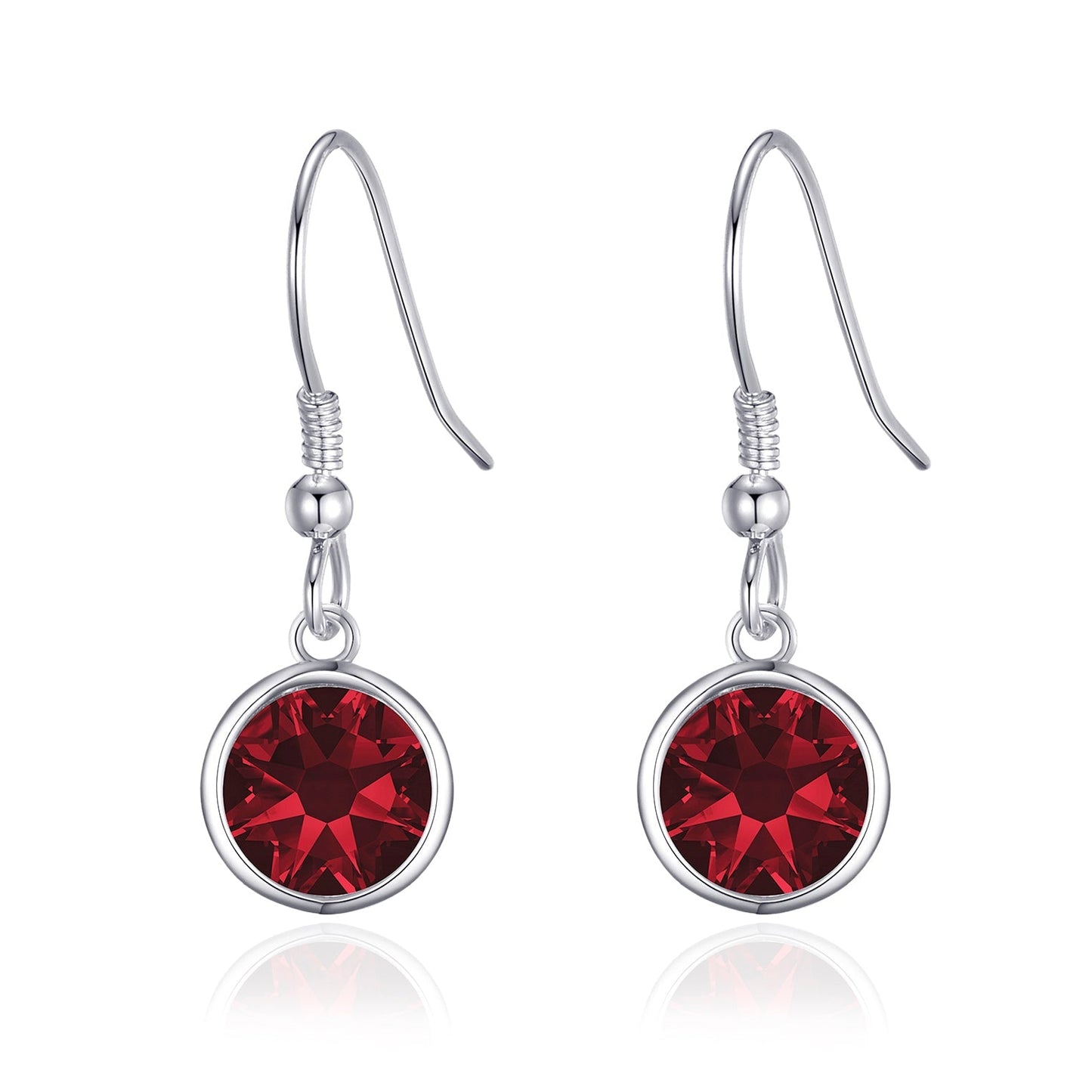 January Birthstone Drop Earrings Created with Garnet Zircondia® Crystals