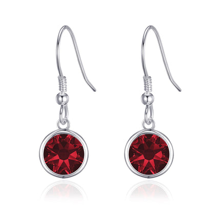 January Birthstone Drop Earrings Created with Garnet Zircondia® Crystals