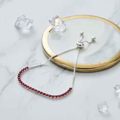 January Birthstone Friendship Bracelet with Garnet Zircondia® Crystals