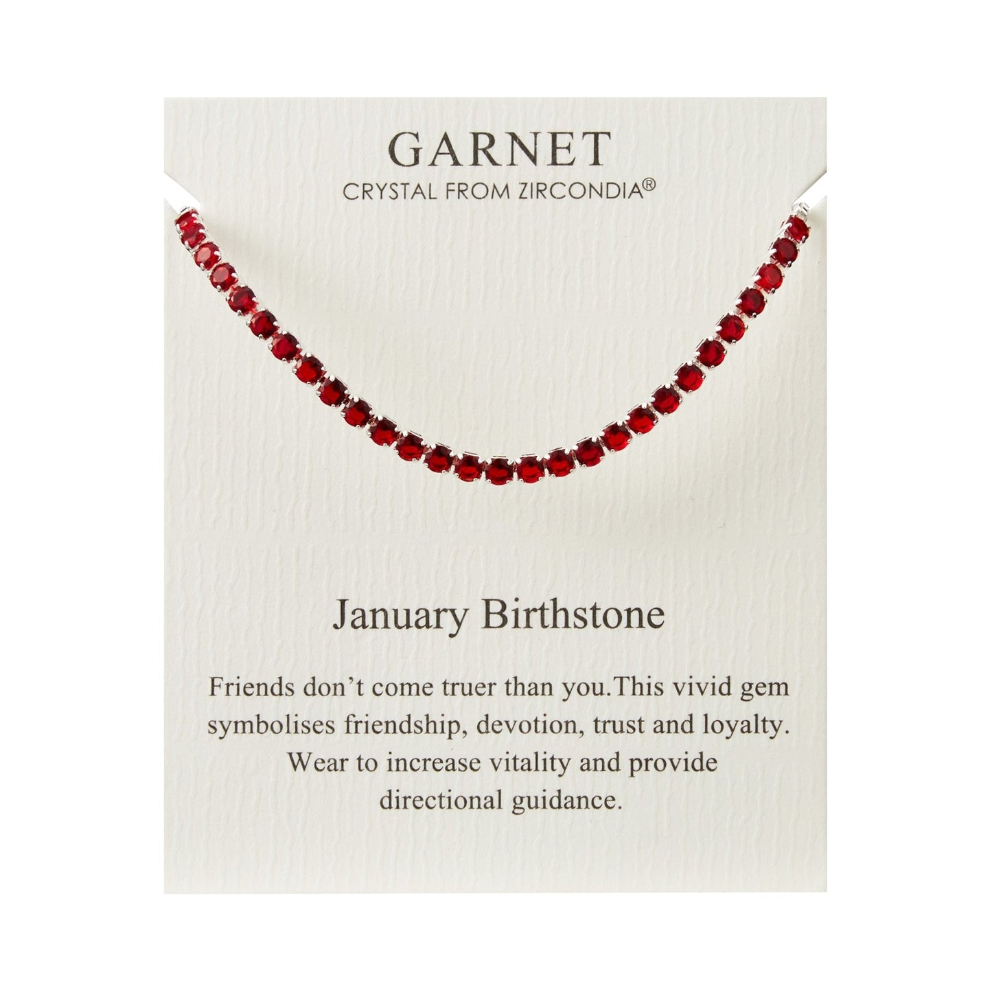 January Birthstone Friendship Bracelet with Garnet Zircondia® Crystals
