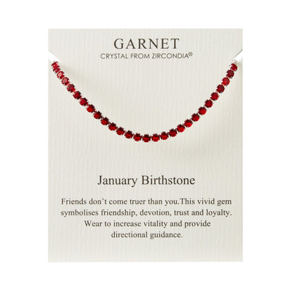 January Birthstone Friendship Bracelet with Garnet Zircondia® Crystals
