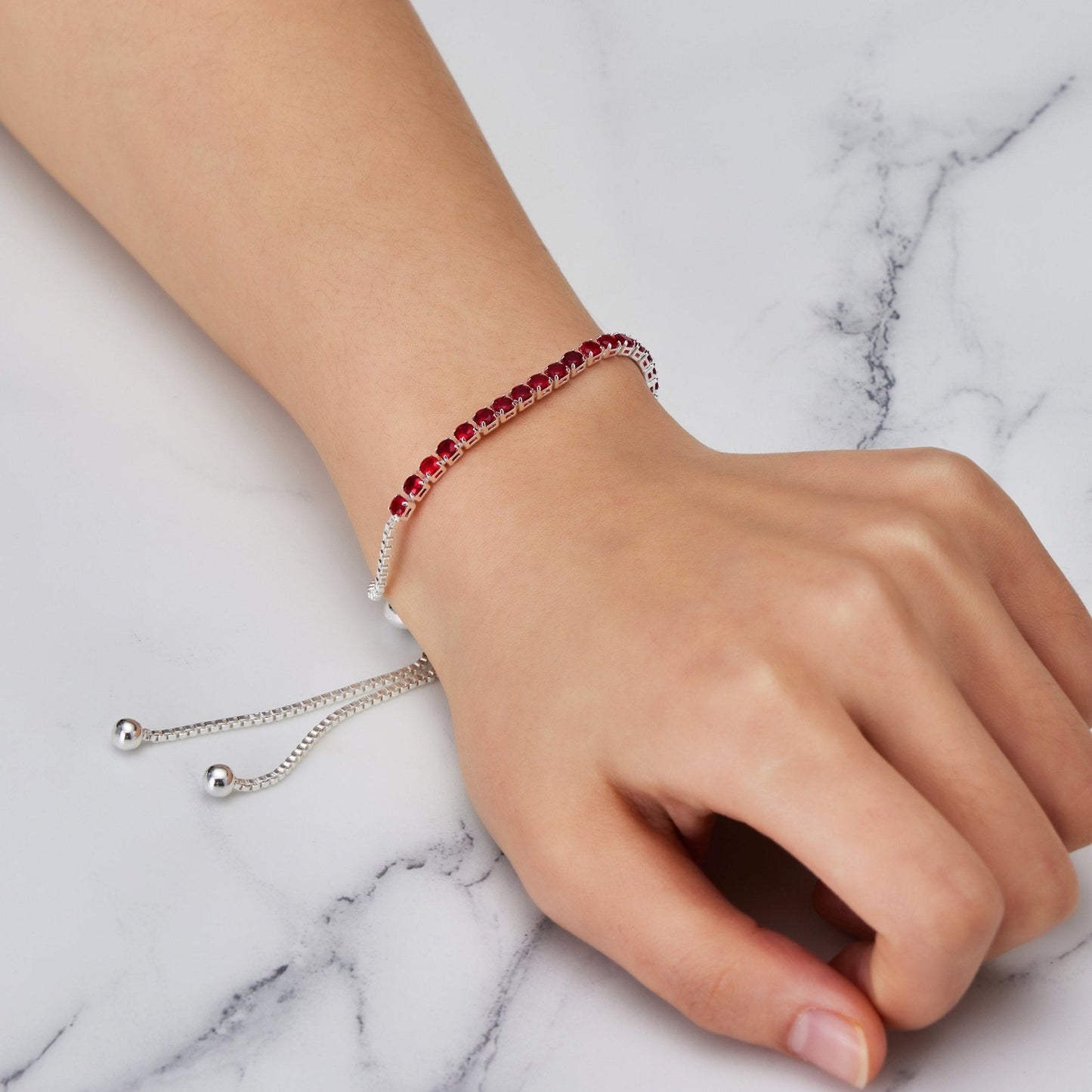 January Birthstone Friendship Bracelet with Garnet Zircondia® Crystals