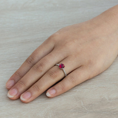 January (Garnet) Adjustable Birthstone Ring Created with Zircondia® Crystals