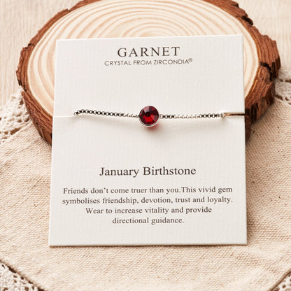 January (Garnet) Birthstone Bracelet Created with Zircondia® Crystals
