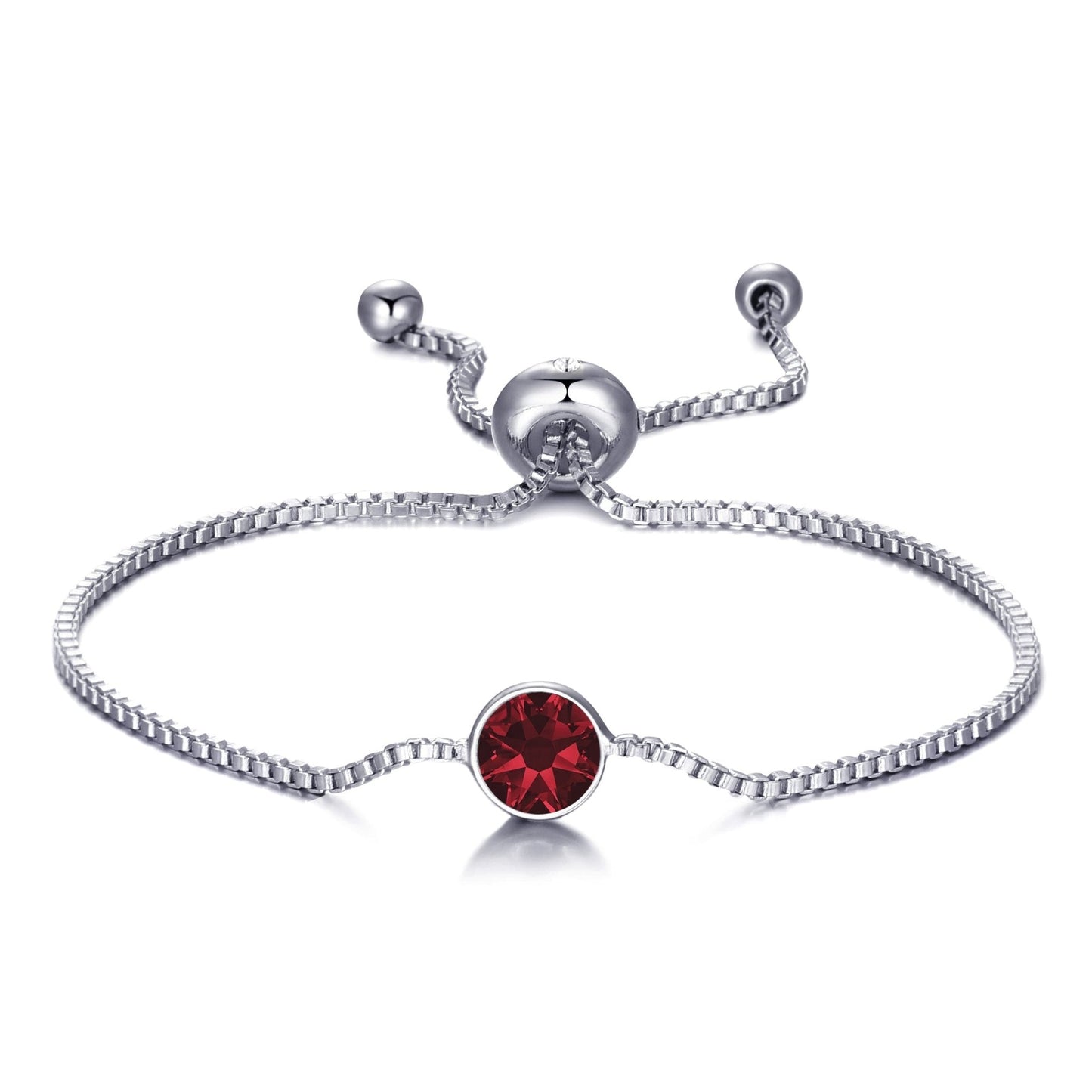January (Garnet) Birthstone Bracelet Created with Zircondia® Crystals