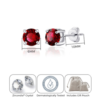 January (Garnet) Birthstone Earrings Created with Zircondia® Crystals