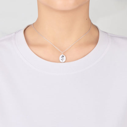 July Birth Flower Water Lily Necklace with Card