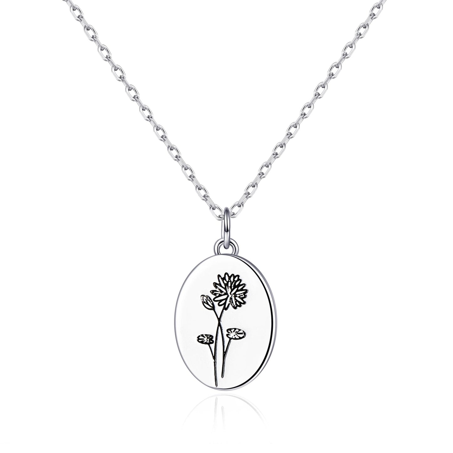 July Birth Flower Water Lily Necklace with Card