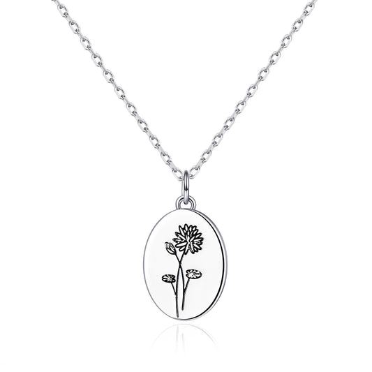 July Birth Flower Water Lily Necklace with Card