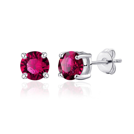 July (Ruby) Birthstone Earrings Created with Zircondia® Crystals