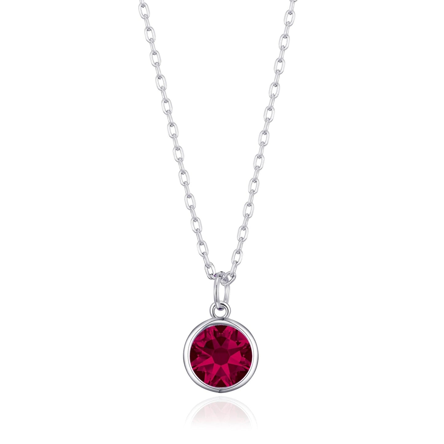 July (Ruby) Birthstone Necklace Created with Zircondia® Crystals