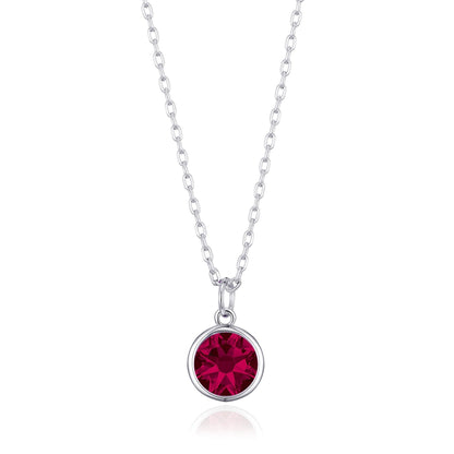 Collier Pierre de Naissance Juillet (Rubis) Créé avec des Cristaux Zircondia®