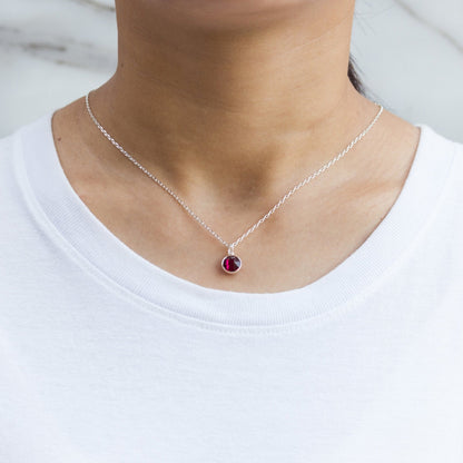 July (Ruby) Birthstone Necklace & Drop Earrings Set Created with Zircondia® Crystals