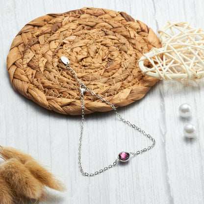 June (Alexandrite) Birthstone Anklet Created with Zircondia® Crystals