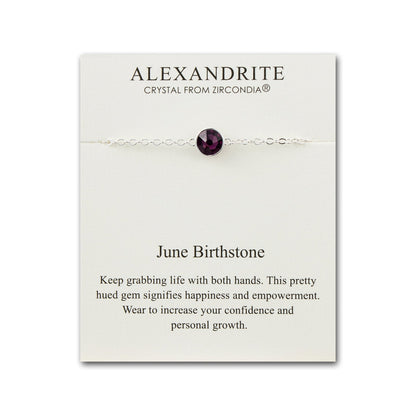June (Alexandrite) Birthstone Anklet Created with Zircondia® Crystals