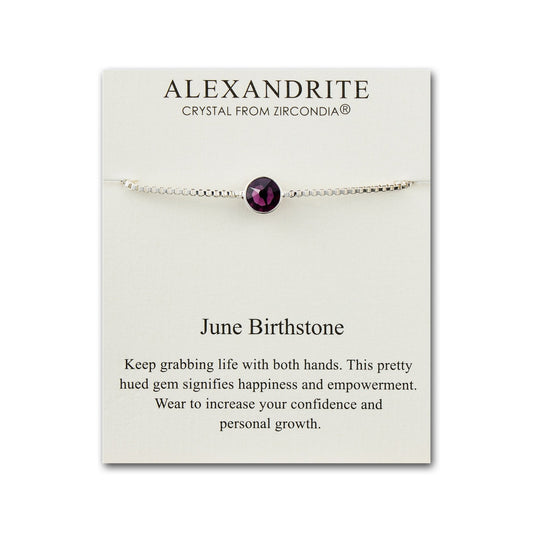 June (Alexandrite) Birthstone Bracelet Created with Zircondia® Crystals
