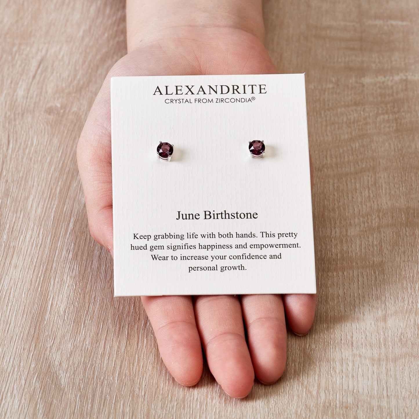 June (Alexandrite) Birthstone Earrings Created with Zircondia® Crystals