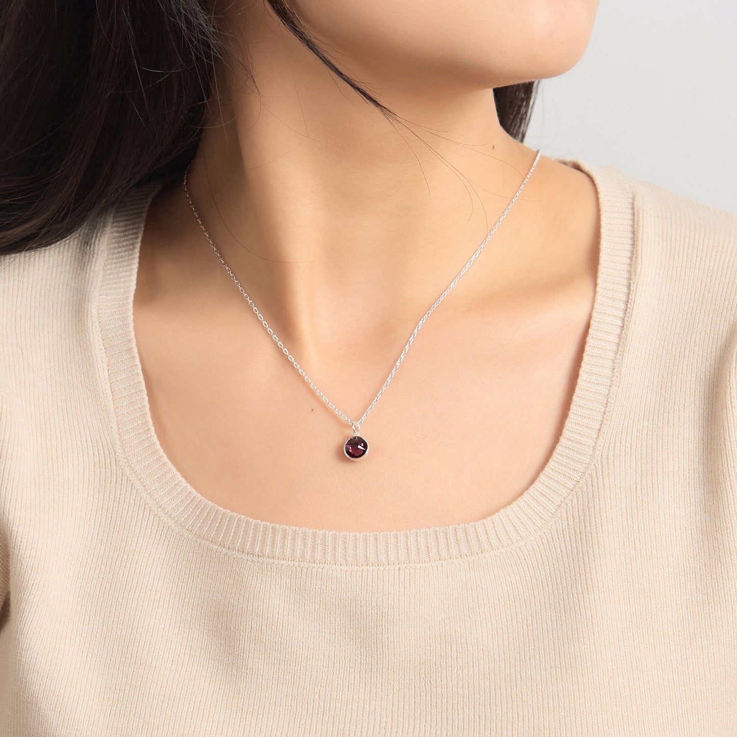 June (Alexandrite) Birthstone Necklace Created with Zircondia® Crystals