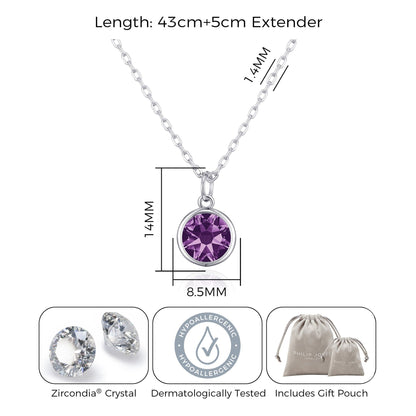 June (Alexandrite) Birthstone Necklace Created with Zircondia® Crystals