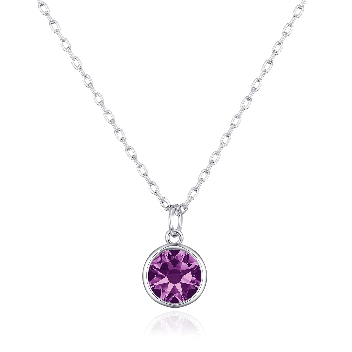 June (Alexandrite) Birthstone Necklace Created with Zircondia® Crystals