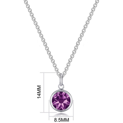 June (Alexandrite) Birthstone Necklace with Initial Charm (A to Z) Created with Zircondia® Crystals