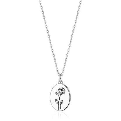 June Birth Flower Rose Necklace with Card