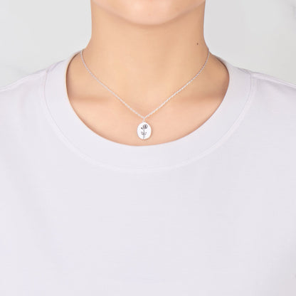 June Birth Flower Rose Necklace with Card